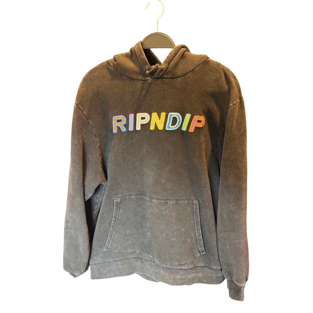 RIPNDIP Hoodie Adult Medium Black Multicolor Embroidered Logo